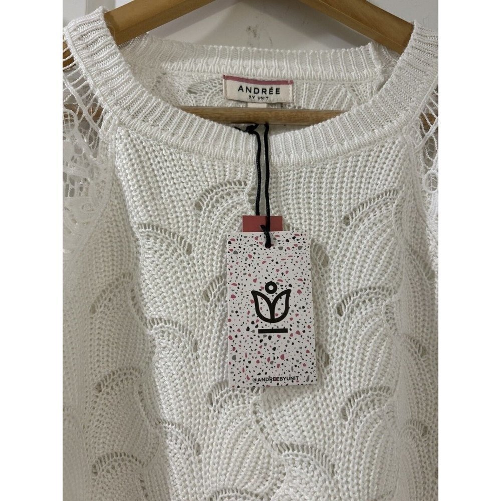 Andree by Unit White Long Sleeve Sweater Medium - Picture 5 of 9